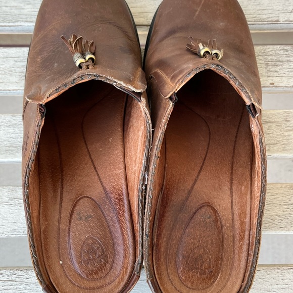 Ariat Brown Leather Clog Type Shoes 10B - Picture 2 of 6